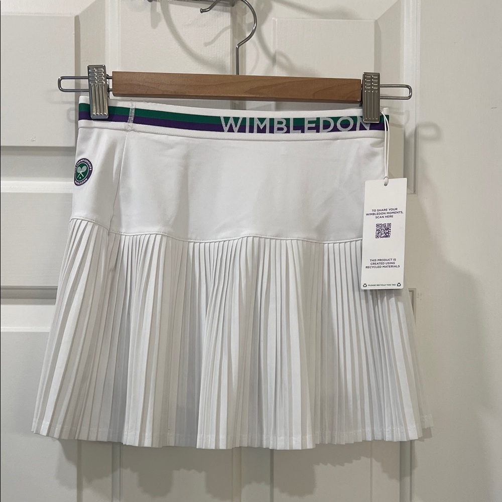 Wimbledon White Skort with Purple and Green Trim